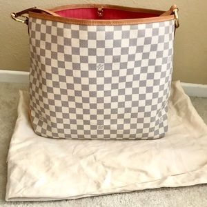 Authentic Louis Vuitton Delightful MM Damier Azur